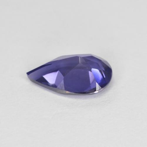Iolite Viola bluastro scuro naturale da 0.80 ct, Forma a pera, VVS-VS