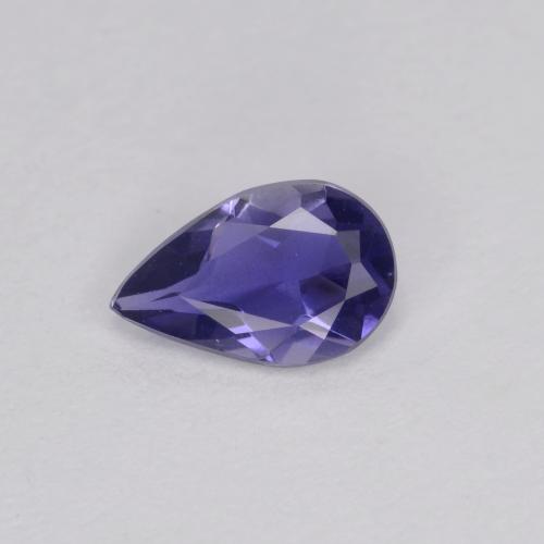 Iolite Blu scuro naturale da 0.32 ct, Forma a pera, VVS-VS
