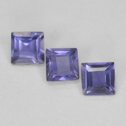 Iolite naturale viola da 0,23 ct, quadrato, VS