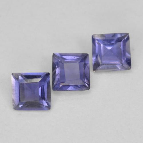 Iolite naturale viola da 0,23 ct, quadrato, VS