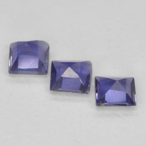 Iolite naturale viola da 0,23 ct, quadrato, VS