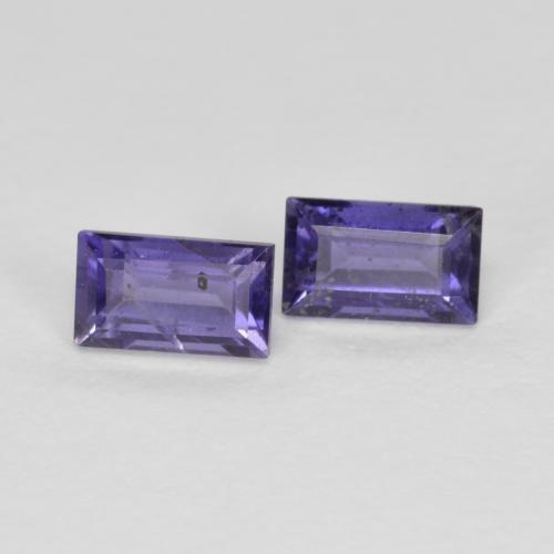Gemme di Iolite Melanzane Viola naturale da 0.64 ct, Taglio a baguette, VS-SI