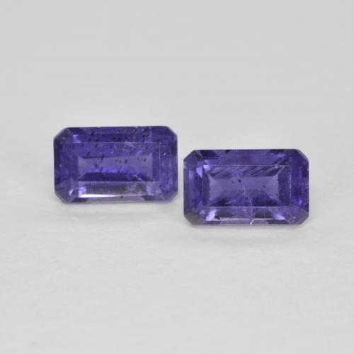 Iolite naturale viola da 0,62 ct, taglio smeraldo, VS-SI