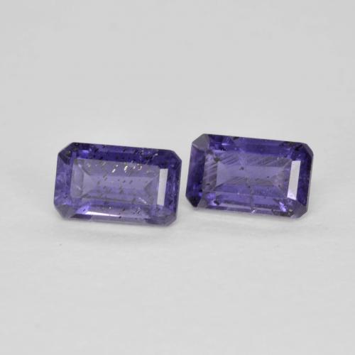Iolite naturale viola da 0,62 ct, taglio smeraldo, VS-SI