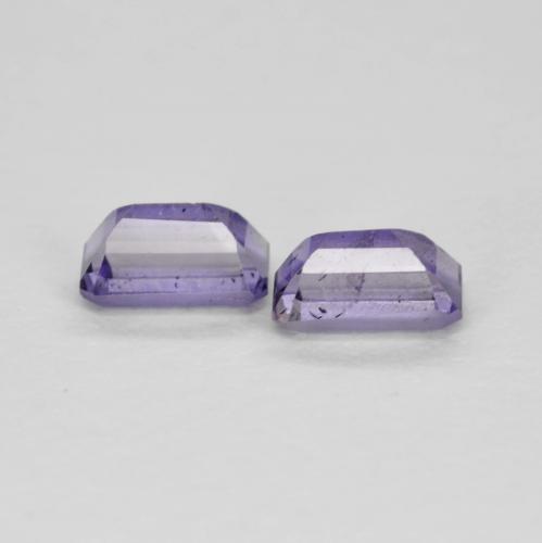 Iolite naturale viola da 0,62 ct, taglio smeraldo, VS-SI