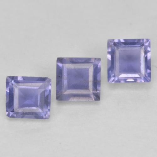 Gemme di Iolite Viola tendente al rosa naturale da 0.11 ct, Quadrato, VS-SI