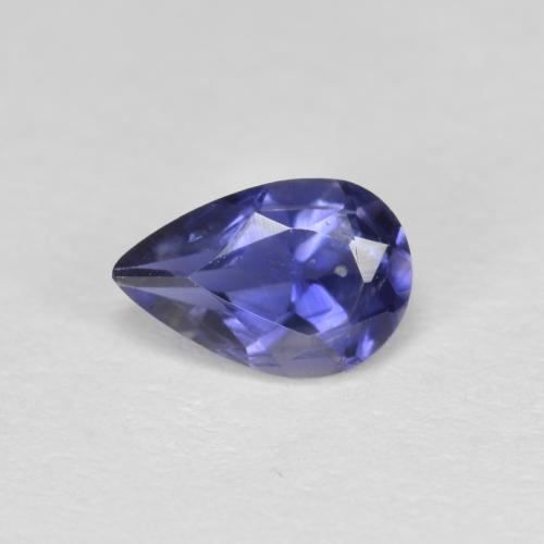 Iolite naturale blu da 0,37 ct, taglio a pera, VS
