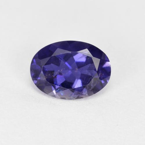 Iolite Viola bluastro scuro naturale da 0.66 ct, Taglio ovale, VS-SI