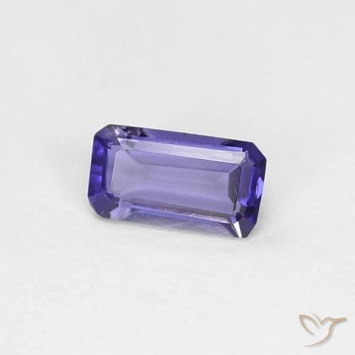 Iolite naturale viola da 0,22 ct, taglio smeraldo, VVS-VS