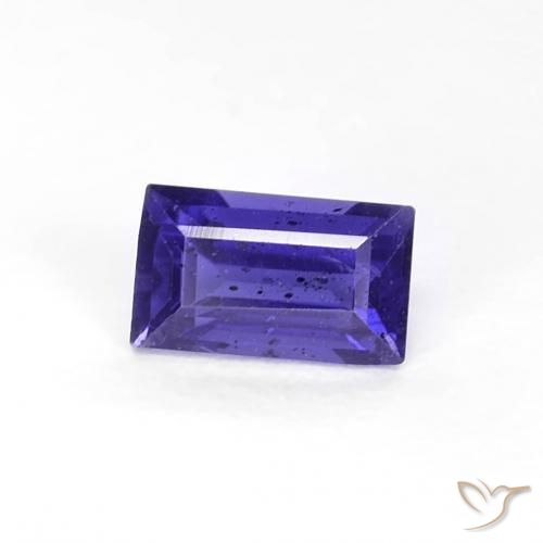 Iolite Viola scuro naturale da 0.27 ct, Taglio a baguette, VS