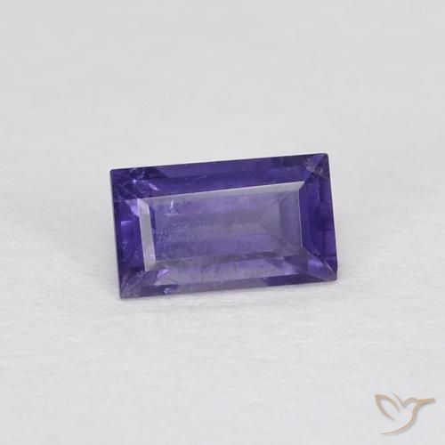 Iolite Viola scuro naturale da 0.30 ct, Taglio a baguette, VS