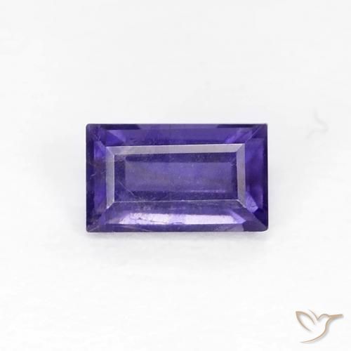 0.30ct Naturale Viola bluastro scuro Iolite, Taglio a baguette, VS