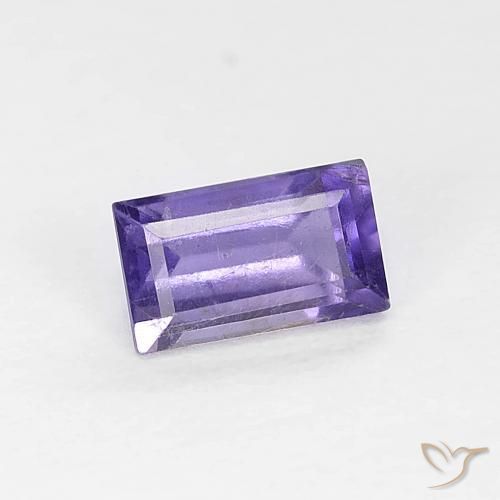 Iolite Viola bluastro scuro naturale da 0.32 ct, Taglio a baguette, VS
