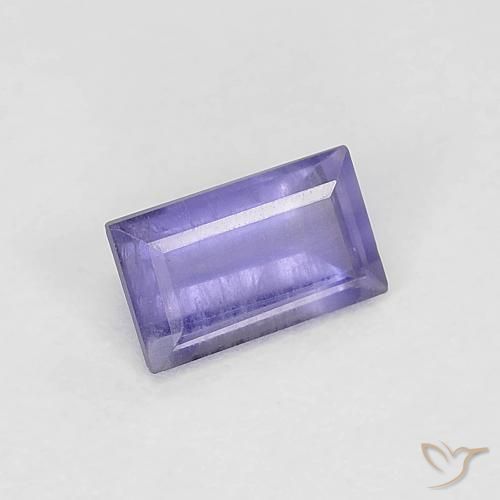 Iolite Viola bluastro naturale da 0.28 ct, Taglio a baguette, VS