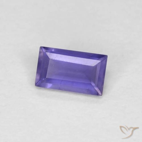 Iolite Viola brillante naturale da 0.23 ct, Taglio a baguette, VS