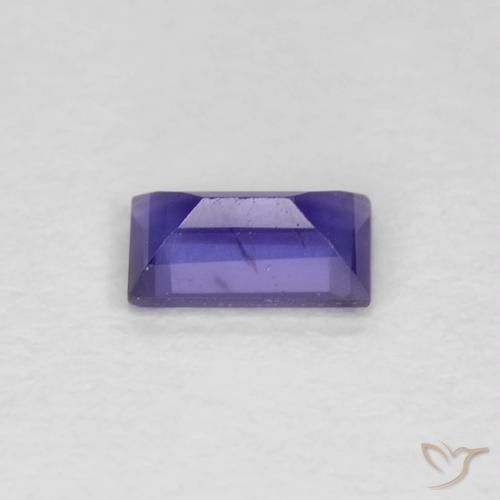 Iolite Viola brillante naturale da 0.23 ct, Taglio a baguette, VS