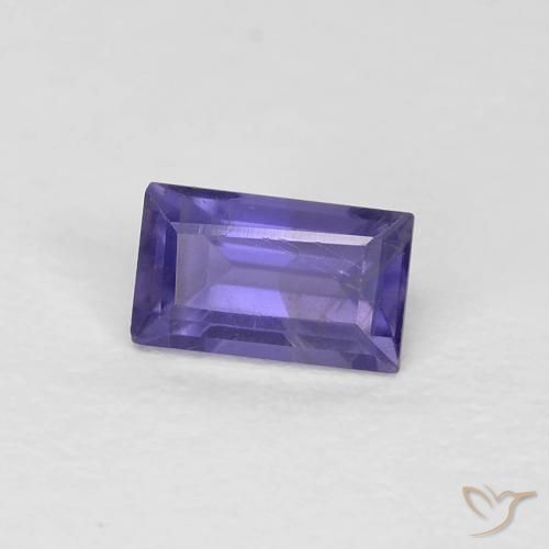Iolite Viola Intenso naturale da 0.30 ct, Taglio a baguette, VS