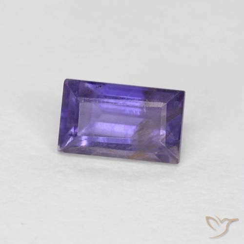 Iolite Viola medio naturale da 0.33 ct, Taglio a baguette, VS