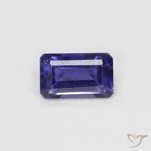 Iolite naturale viola da 0,28 ct, taglio smeraldo, VS