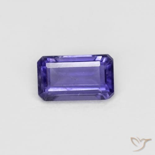Iolite Viola scuro naturale da 0.26 ct, Taglio smeraldo, VS