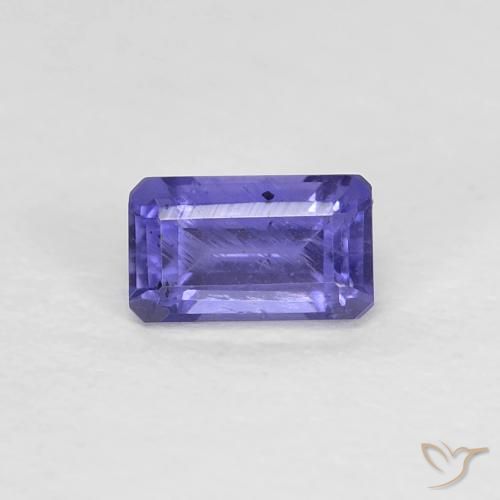 0.30ct Naturale Viola bluastro scuro Iolite, Taglio smeraldo, VS