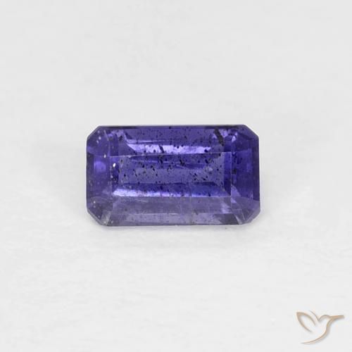 Iolite Viola bluastro scuro naturale da 0.29 ct, Taglio smeraldo, VS-SI