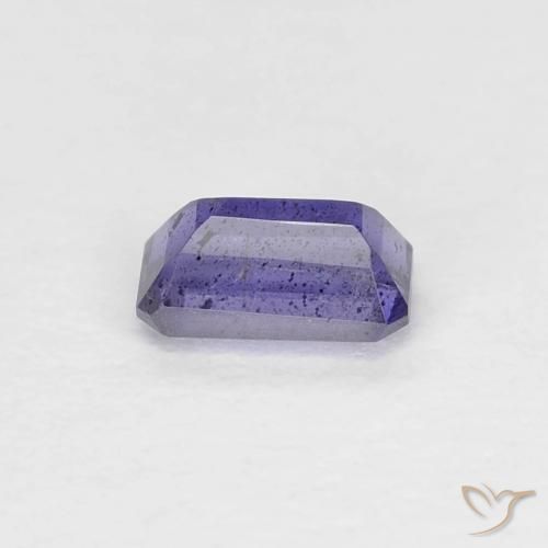 Iolite Viola bluastro scuro naturale da 0.29 ct, Taglio smeraldo, VS-SI