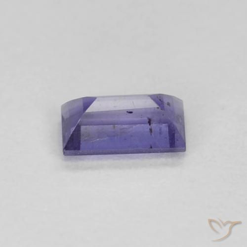 Iolite Viola bluastro scuro naturale da 0.26 ct, Taglio a baguette, VS-SI