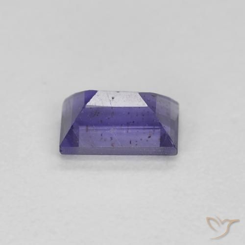 Iolite Viola bluastro scuro naturale da 0.28 ct, Taglio a baguette, VS-SI