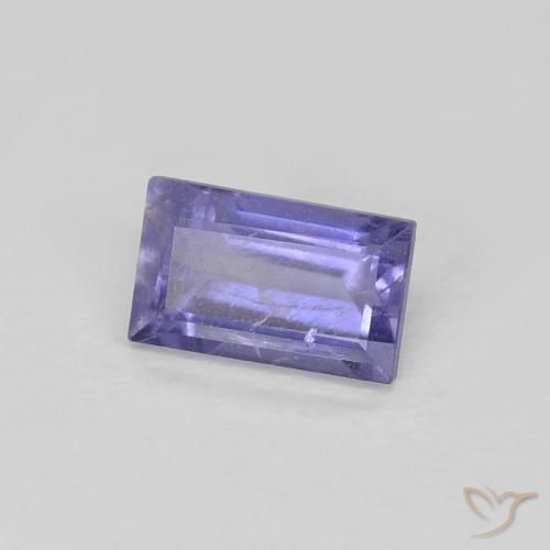 Iolite Viola scuro naturale da 0.33 ct, Taglio a baguette, VS