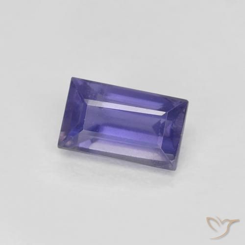 Iolite Viola scuro naturale da 0.32 ct, Taglio a baguette, VS