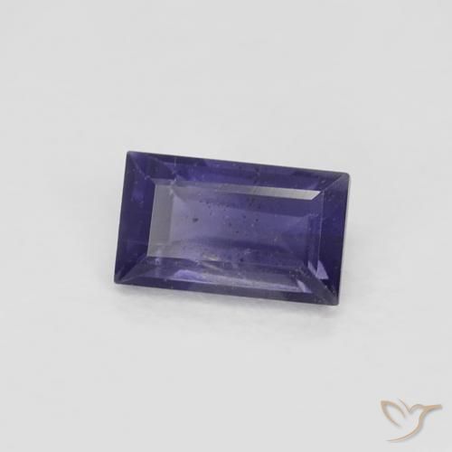 Iolite Melanzane Viola naturale da 0.30 ct, Taglio a baguette, VS