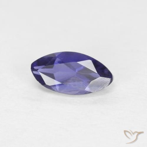 Iolite Viola bluastro scuro naturale da 0.24 ct, Taglio marquise, VVS-VS