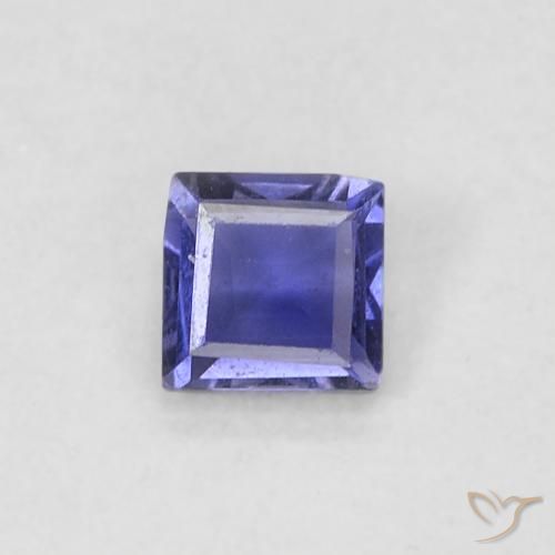 0.13ct Naturale Viola bluastro scuro Iolite, Quadrato, VS
