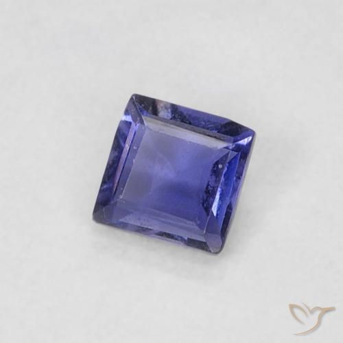 Iolite Viola bluastro scuro naturale da 0.13 ct, Quadrato, VS