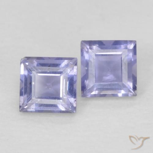 0.19ctw Naturale Viola bluastro scuro Iolite, Quadrato, VS