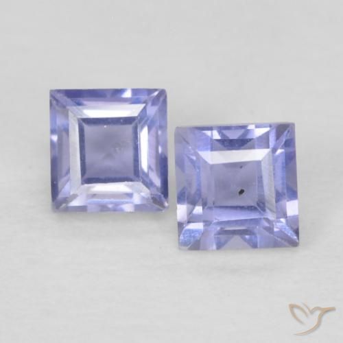 0.20ctw Naturale Blu argenteo Iolite, Quadrato, VS