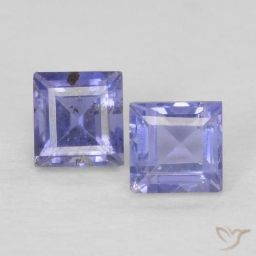 0.20ctw Naturale Blu argenteo Iolite, Quadrato, VS, Photo A