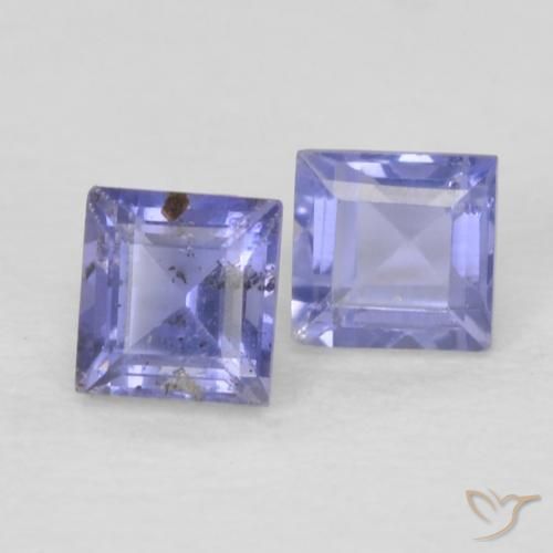 Gemme di Iolite Blu argenteo naturale da 0.20 ct, Quadrato, VS
