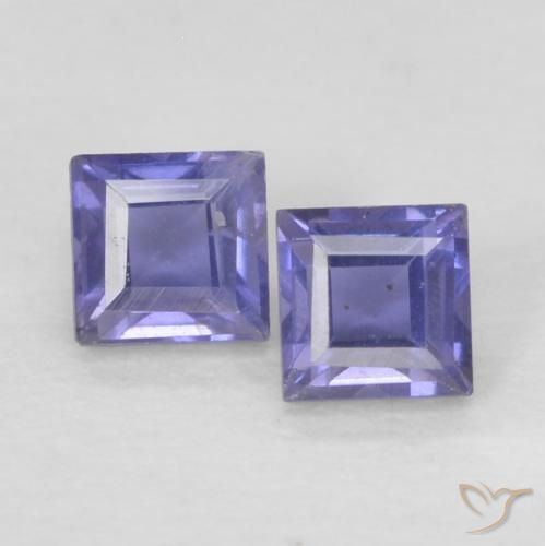 0.19ctw Naturale Viola scuro Iolite, Quadrato, VS