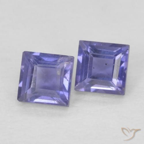 Gemme di Iolite Viola scuro naturale da 0.19 ct, Quadrato, VS