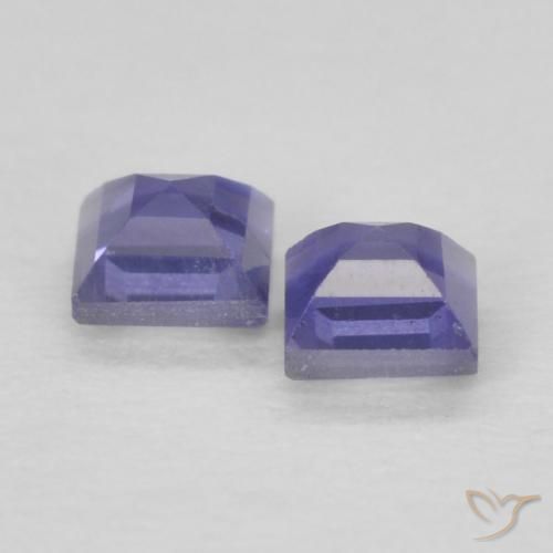 Gemme di Iolite Viola scuro naturale da 0.19 ct, Quadrato, VS