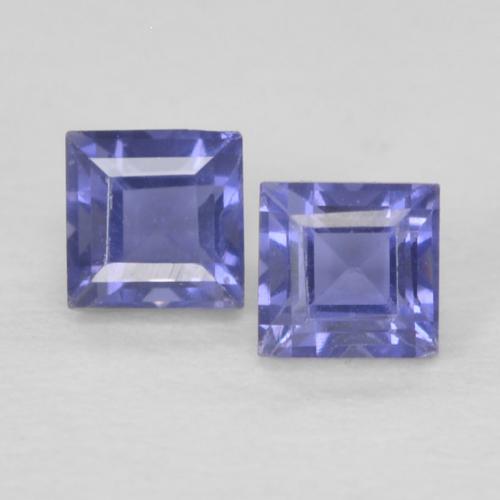 0.23ctw Naturale Viola bluastro scuro Iolite, Quadrato, VS