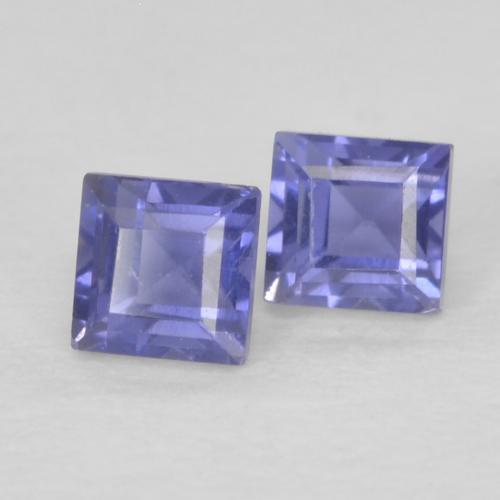 Gemme di Iolite Viola bluastro scuro naturale da 0.23 ct, Quadrato, VS