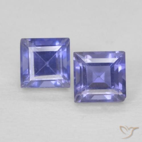 0.22ctw Naturale Viola scuro Iolite, Quadrato, VS