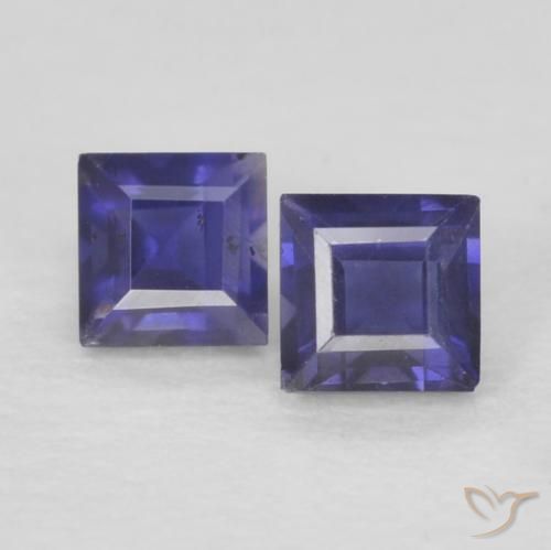 0.20ctw Naturale Viola scuro Iolite, Quadrato, VS