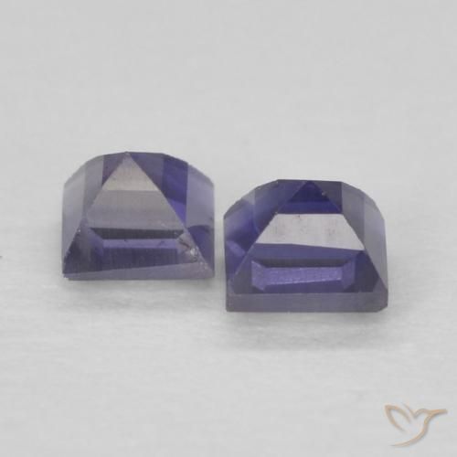 Gemme di Iolite Viola scuro naturale da 0.20 ct, Quadrato, VS