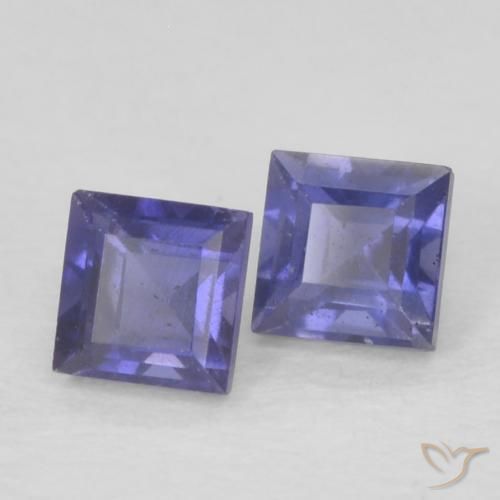 Gemme di Iolite Viola bluastro scuro naturale da 0.22 ct, Quadrato, VS