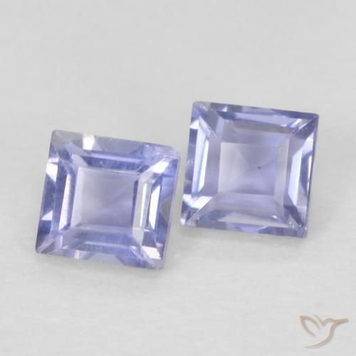 Gemme di Iolite Medium Light-Violet naturale da 0.18 ct, Quadrato, VS