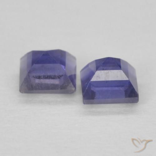 Gemme di Iolite Viola bluastro scuro naturale da 0.19 ct, Quadrato, VS